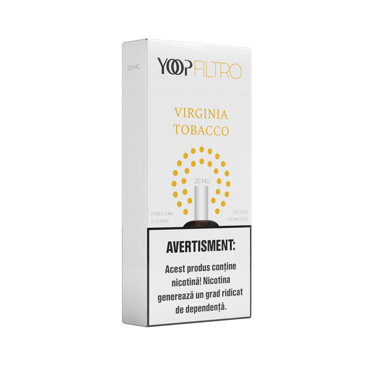 cutie pod filtro tigara electronica YOOP aroma virginia tobacco